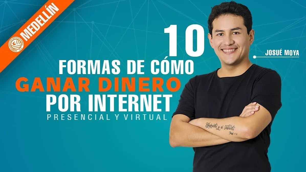 Josué Moya de la Cruz junto al título 10 formas de cómo ganar dinero por internet