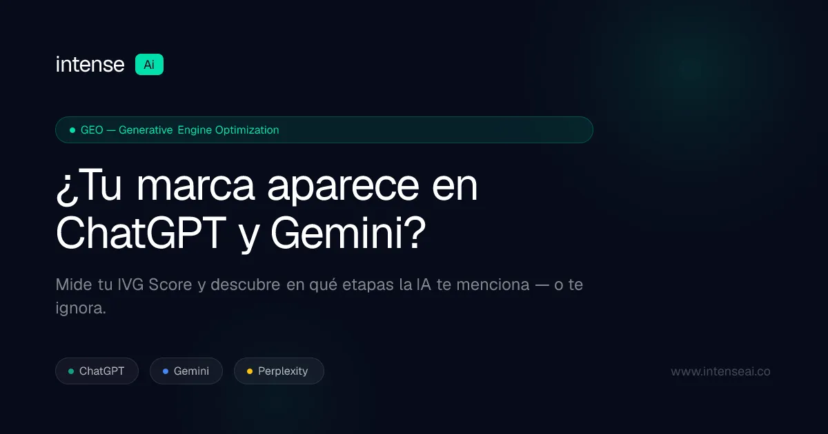 IntenseAi: ¿Tu marca aparece en ChatGPT y Gemini? Mide tu IVG Score
